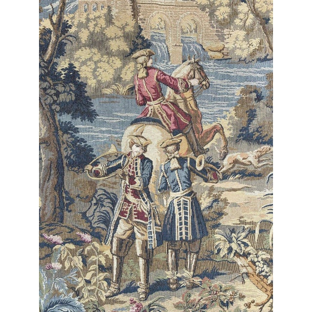20th Century Wall Tapestry with Hunting Scene For Sale - Image 3 of 7