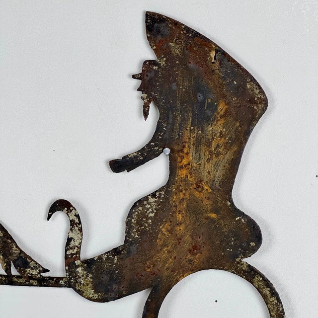 Metal 19th Century Salvaged Sheet Metal Weathervane Horse & Carriage For Sale - Image 7 of 12