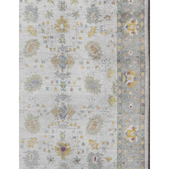 Keivan Woven Arts Turkish Oushak rug with neutral color palette and all-over flower design. Keivan Woven Arts / rug...