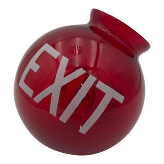 1930's Red Exit Sign Light Shade For Sale