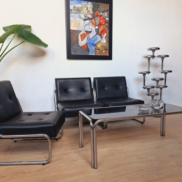 Black Vintage Armchairs from Soto Leon, Spain, 1965, Set of 3 For Sale - Image 8 of 16