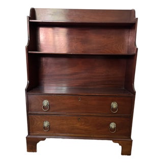 18th C English Mahogany Waterfall Bookcase For Sale