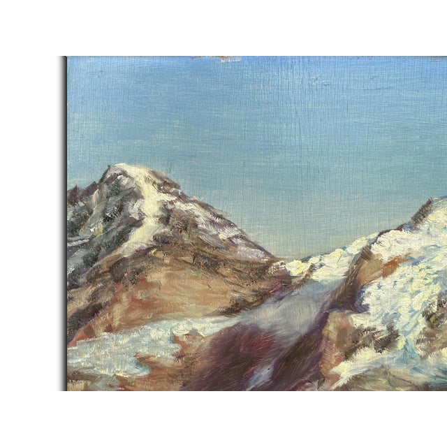 Jungfrau Massif Landscape, Early 1900s, Oil on Board, Framed For Sale - Image 7 of 14
