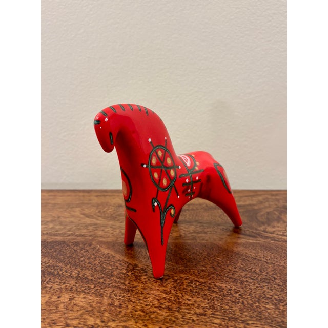 Charming 1950s Italian modernist ceramic horse sculpture, handmade with a wonderfully simplified and sculptural form....