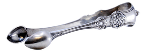 Sugar Tongs in Embossed Silver with Shells and Friezes