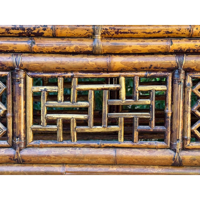 Brown 19th Century Nine Foot Chinese Bamboo Altar Table For Sale - Image 8 of 18