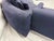 2020s Three Piece "Piaf" Sectional Sofa Made in Italy by Baxter, Dark Blue Leather For Sale - Image 5 of 18