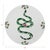 Traditional Thistle And Snake Pink White Vegan Leather Round Pebble Placemat, Set of 4 For Sale - Image 3 of 5