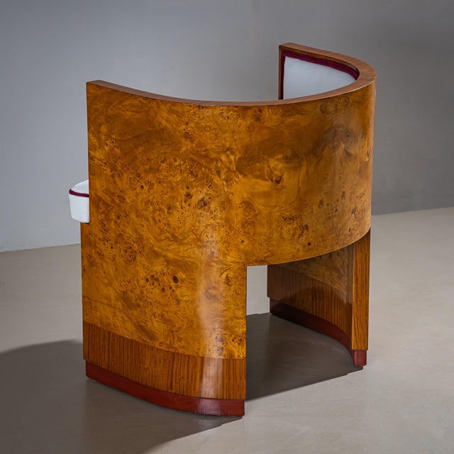 Art Deco Armchairs with Pouf, probably Italy For Sale - Image 14 of 15