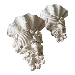 Vintage Grotto Style Wall Sconces— A Pair For Sale