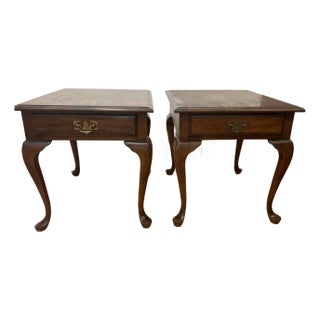 1990s Pennsylvania House Queen Anne Style End Tables, a Pair For Sale