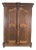 French Carved Oak and Walnut Armoire with Mask and Cartouches, 1700s For Sale