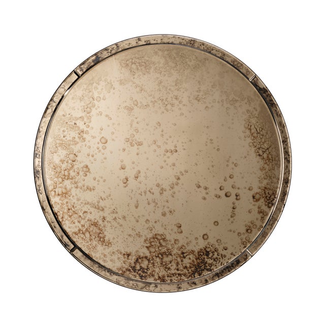 2020s Jamie Young Chambord Antiqued Glass Round Wall Mirror, Large For Sale - Image 5 of 5