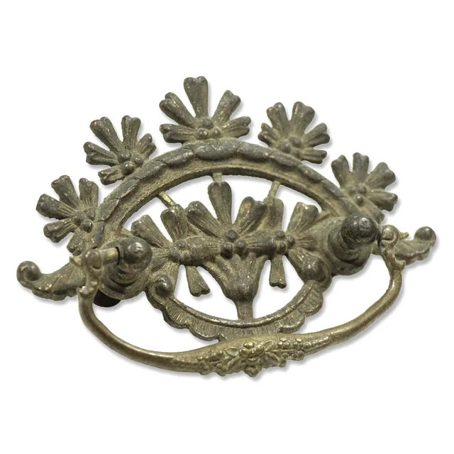 Metal Antique 5.75 In. French Bronze Bail Drawer Pull For Sale - Image 7 of 7
