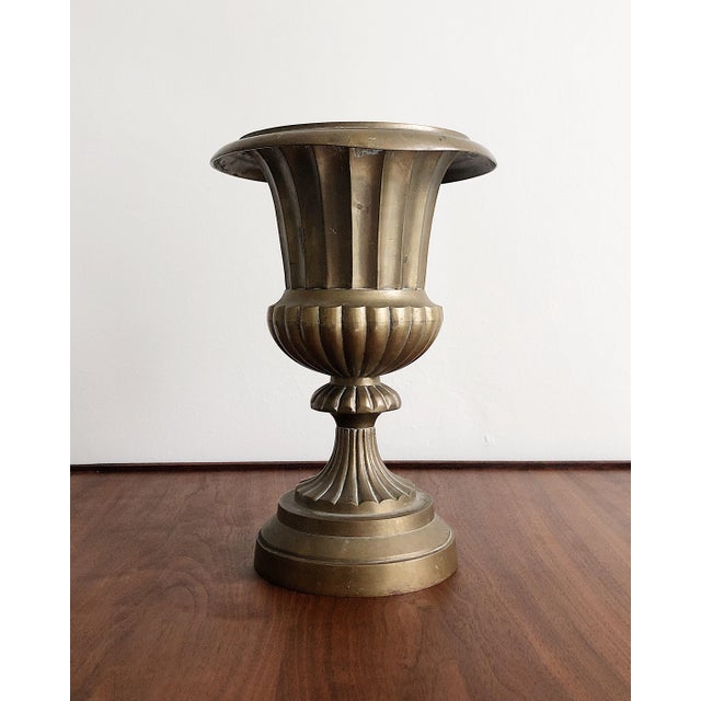 Hollywood Regency Style Brass Urn Vase Planter Chairish