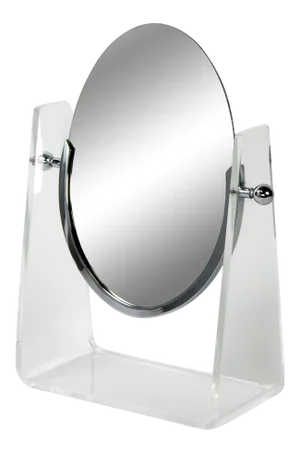 1970s Charles Hollis Jones Design Lucite and Nickel Table Mirror