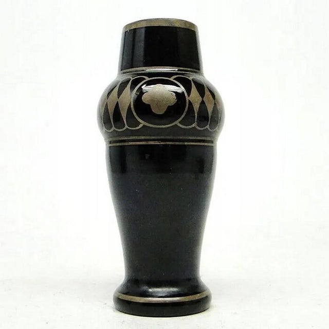 Antique Art Nouveau Vase with Glass, 1900s For Sale - Image 6 of 6
