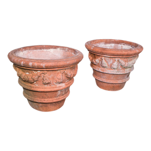 Pair of Vintage Patio Jardiniere, English, Terracotta, Veranda Planter Pot, 1960