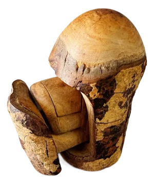Signed Raymond Pelton 1982 Hand Carved Wood Limb Puzzle Box Sculpture