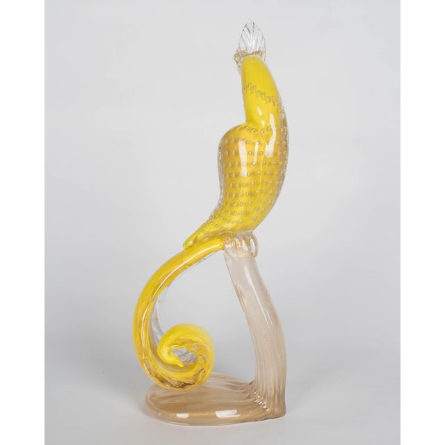 Mid 20th Century Vintage Murano Glass Parrot Sculpture by Alfredo Barbini, 1950s For Sale - Image 5 of 18