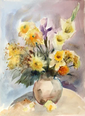 Eve Nethercott, Vase of Flowers (P3.8), Watercolor on Paper