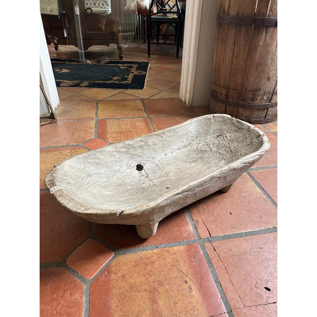 Farmhouse Antique Dough Bowl For Sale - Image 3 of 12