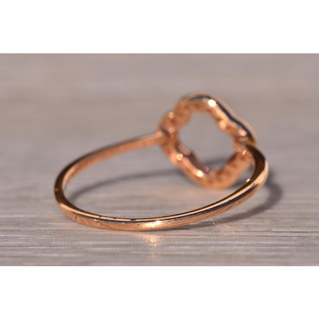 Metal The Leederville: Clover Motif Ring in Rose Gold with Natural Diamonds For Sale - Image 7 of 11