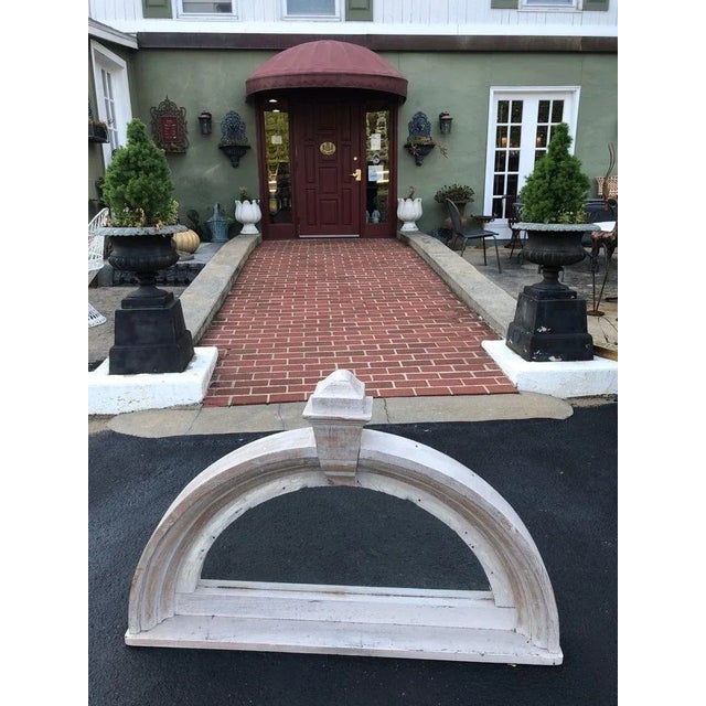 Large Half Round Pediment Mirror in Whitewashed Pine For Sale - Image 11 of 12