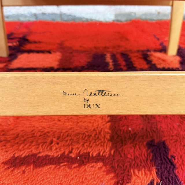 Vintage Pair of Pernilla Lounge Chairs by Bruno Mathsson for Dux in Faux Lambswool, 1970's For Sale - Image 13 of 14