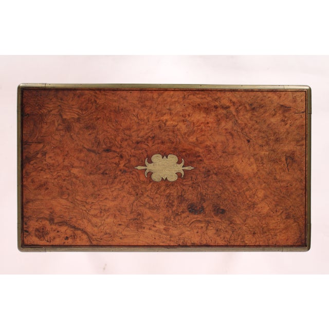 Burl Walnut and Walnut Writing Slope on Stand For Sale In Los Angeles - Image 6 of 12