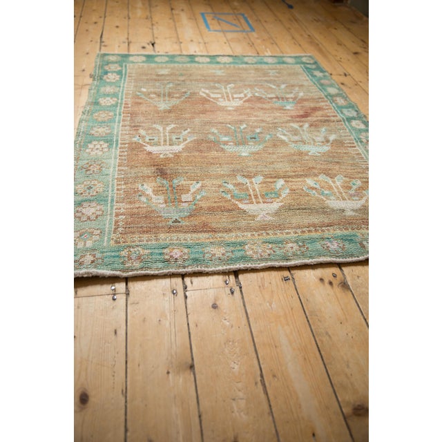 Old New House Vintage Distressed Oushak Square Rug - 3'10" x 4'9" For Sale - Image 4 of 11
