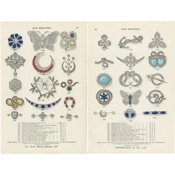 Streeter, Gem Brooches, 1898, Prints, Set of 2 For Sale - Image 4 of 5