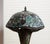 Vintage Tiffany-Style Cobweb Artisanal Lead Glass Lamp With Heavy Mosaic Base For Sale - Image 13 of 13