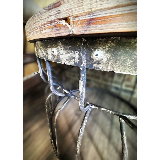 Transitional Reclaimed Wood & Distressed Wrought Iron Coffee & Side Tables Trio For Sale - Image 4 of 13