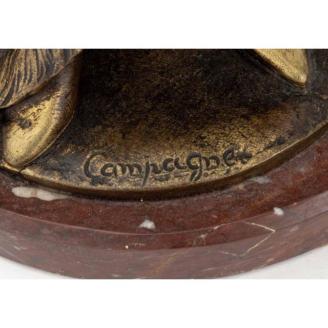 After Pierre-Ettienne Campagne Bronze Lamps, Pair For Sale - Image 4 of 9