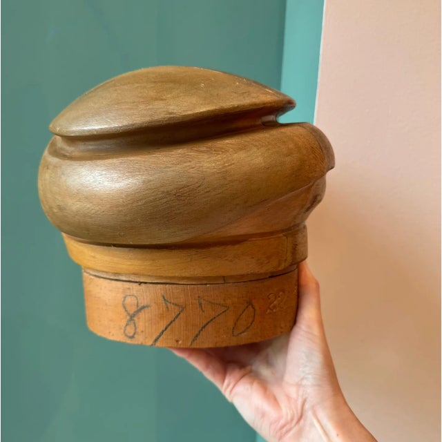 Antique 5 Piece Wooden Milliners Hat Block For Sale - Image 9 of 11