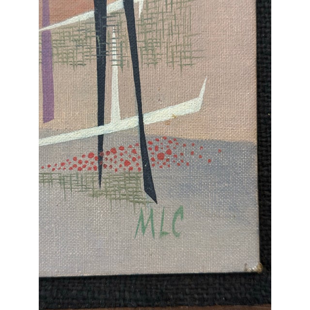 1970s 1970s Mimi Coppertone titled “early spring-snow shower” Landscape Oil Painting For Sale - Image 5 of 12