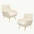 Pair of Vintage Italian Mid-Century Chairs upholstered in Boucle Fabric. Set of 2. Very comfortable.