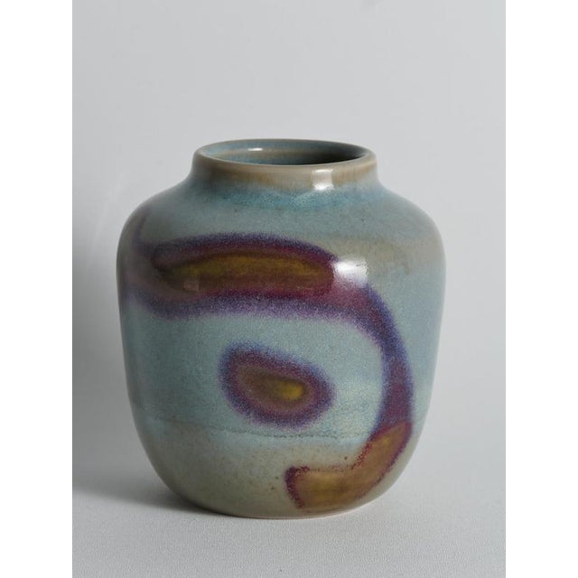 Vintage Studio Pottery Stoneware Vase with Jun-Style Glaze by Rolf Palm, 1991 For Sale - Image 12 of 18