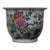 Hand-Painted Famille Rose Porcelain Planter – 10.6" Peony Jardiniere With Calligraphy For Sale