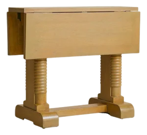French Oak Drop-Leaf Side Table in the Manner of Charles Dudouyt, 1940s