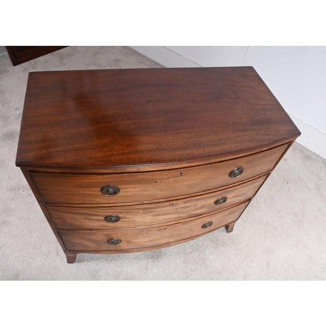 Georgian Mahogany Bow Front Chest of Drawers, 1820 For Sale - Image 12 of 13