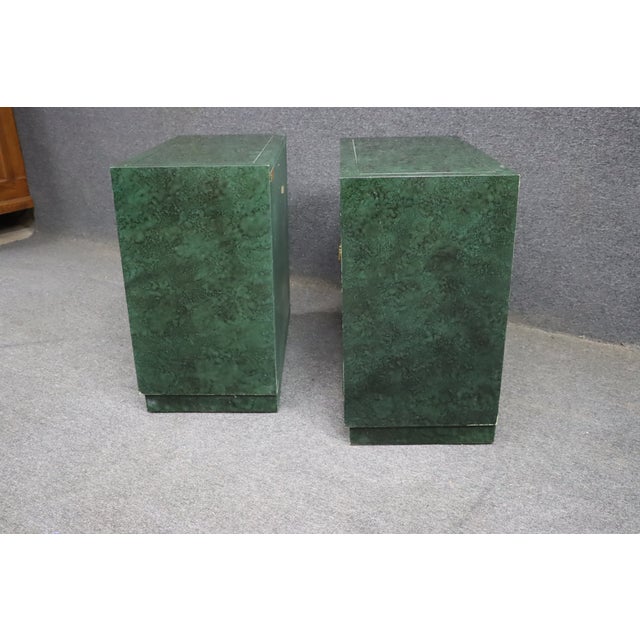 Pair of Henredon Faux Malachite Cabinets For Sale - Image 15 of 16