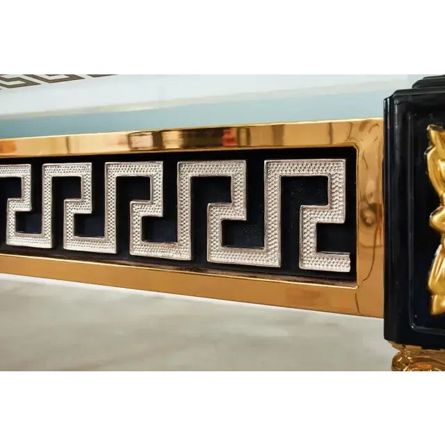 Neoclassical Style Gilded Metal Dining Table After Versace For Sale - Image 9 of 13