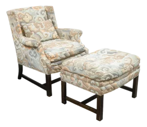 Vintage Mid Century Modern Erwin Lambeth Lounging Armchair and Ottoman