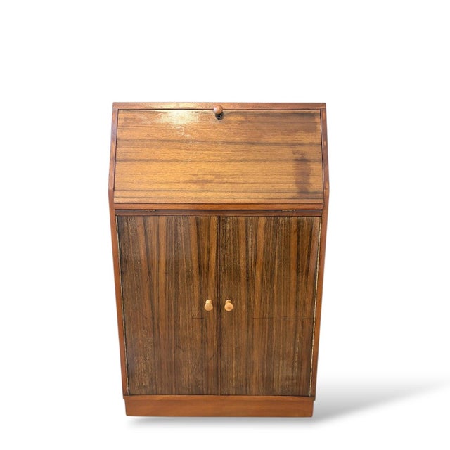Mid-Century Modern Teak and Walnut Bureau Desk by Morris of Glasgow, 1970s For Sale - Image 10 of 12