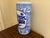 Vintage Chinoiserie Blue and White Porcelain Umbrella Stand For Sale - Image 4 of 13