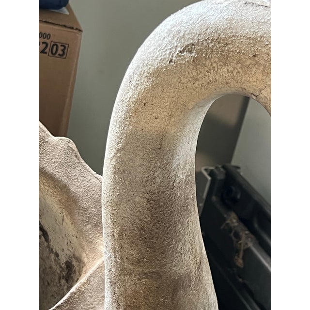 Vintage Distressed Concretet Swan Planters a Pair For Sale - Image 10 of 12
