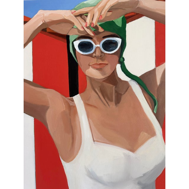 Textile "Shaded" Original Oil Painting, by Jennifer Hohlfelder For Sale - Image 7 of 12