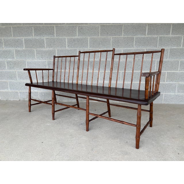 Description: Primitive Birdcage Style 72" Maple & Walnut Eight Leg Deacons Bench. High Quality Craftsmanship, Excellent...